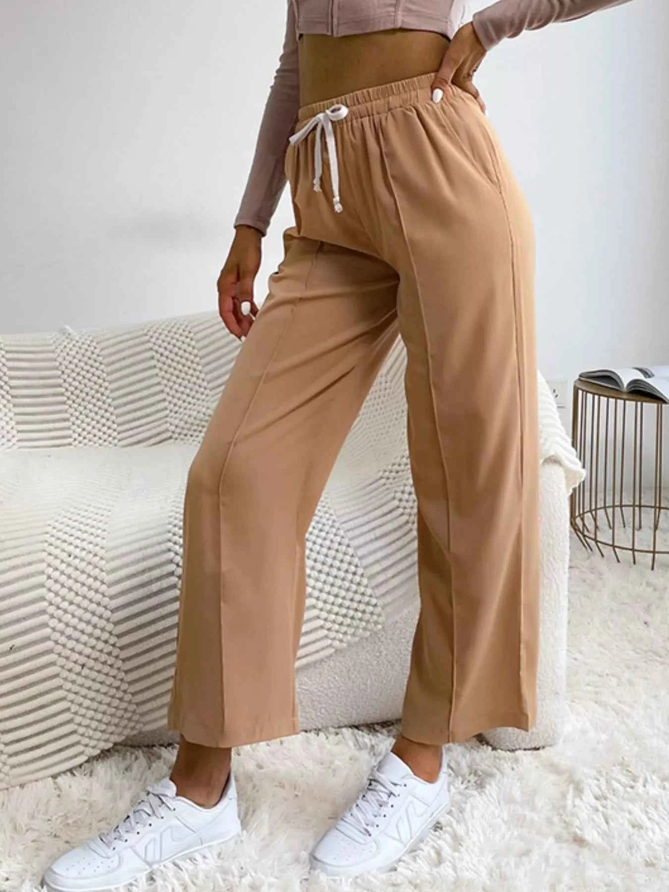 Wide Leg Drawstring Casual Pants 3329eda3-f4ba-4515-ad2c-d95f87df0e32-Max-Origin