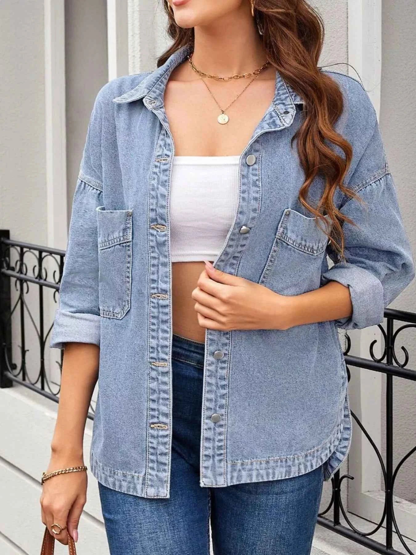 Casual Button Up Loose Fit Denim Jacket 333b3ae7-97f4-4264-86f2-3c803c134840-Max-Origin