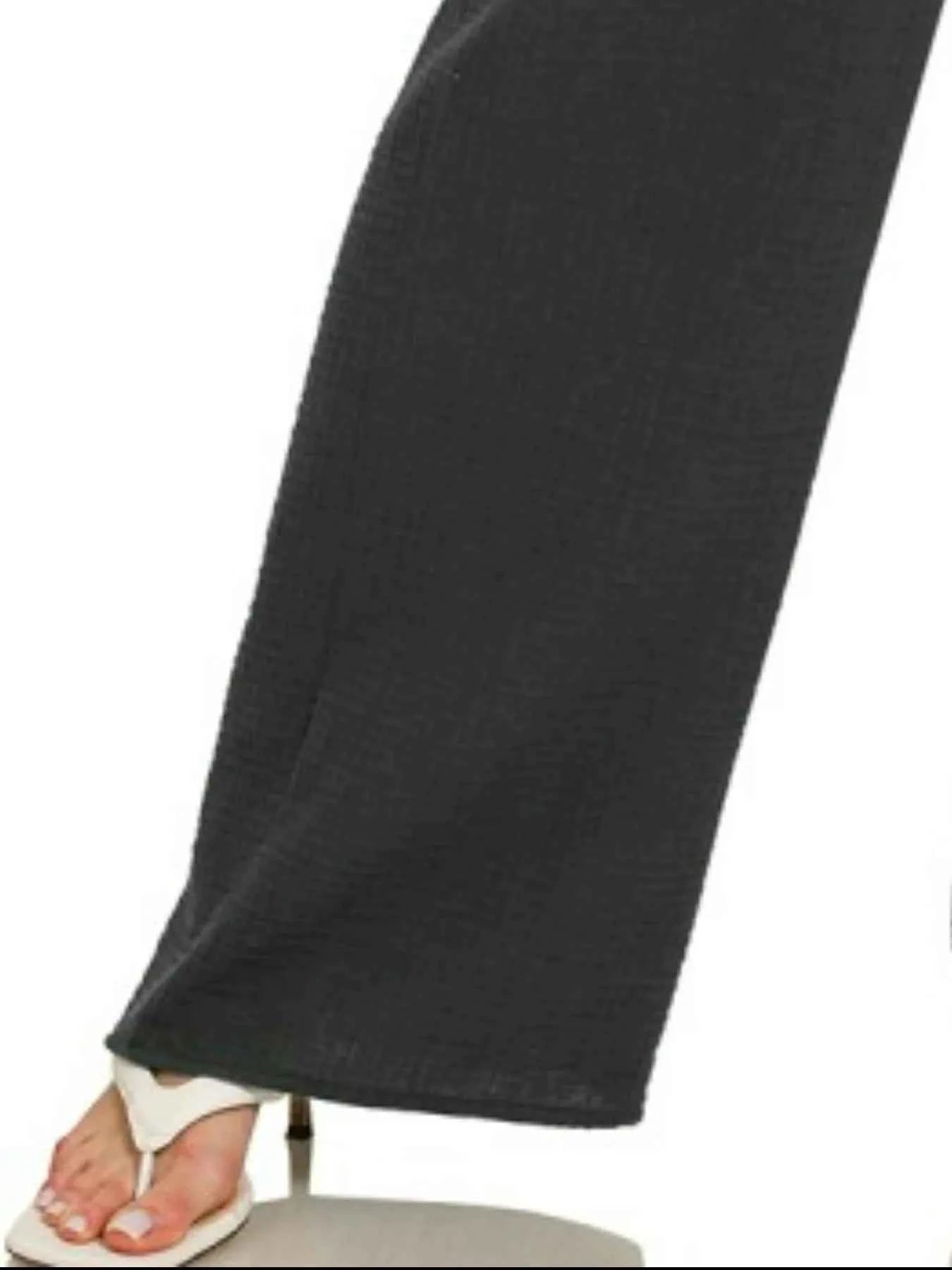 Zenana Double Gauze Elastic Band Pants