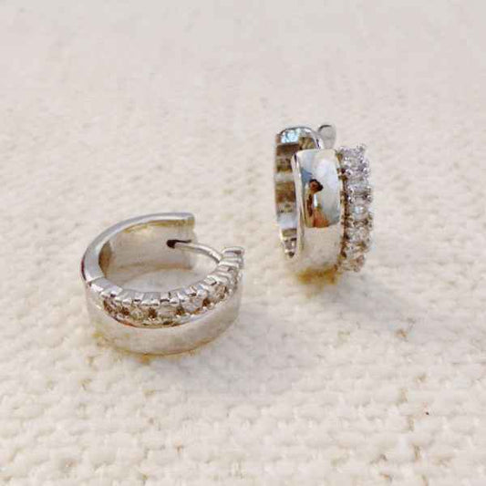 Glam Edge Sculpted Huggie Earrings As Shown One Size 33487782-1b55-4045-aed4-398efd106254