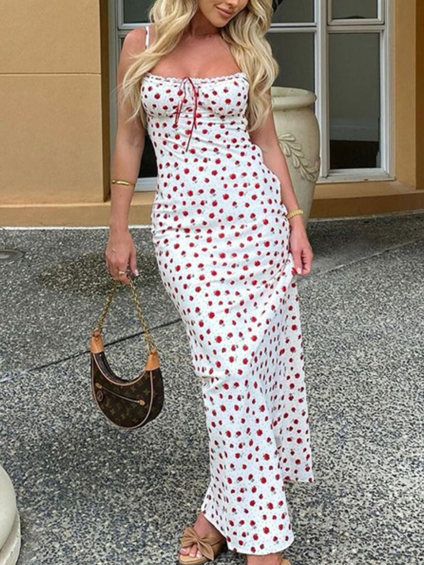 Floral Print Lace Trimmed Cami Dress 334a762e-7114-443e-a6b0-2777d190711e-Max