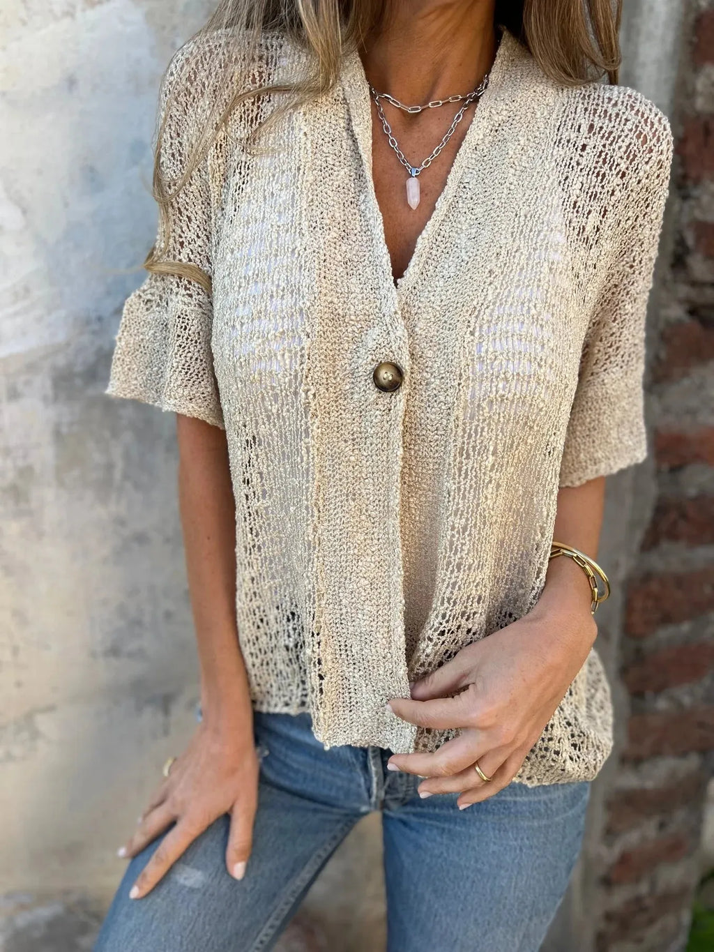 Full Size One Button Openwork Cardigan Plus Size 335af534-8318-41e7-83b8-c12077b9b037-Max-Origin