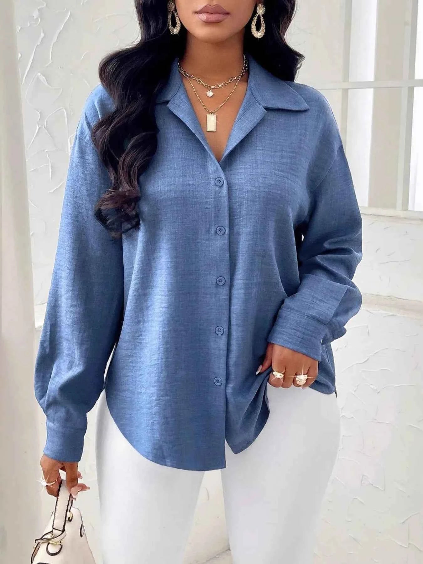 Collared Long Sleeve Blouse 335cb97dfb51451cb6302d68760263bf-Max-Origin