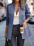 Open Front Long Sleeve Blazer 3361425c029f4dd484d56eb1f05a0623-Max-Origin