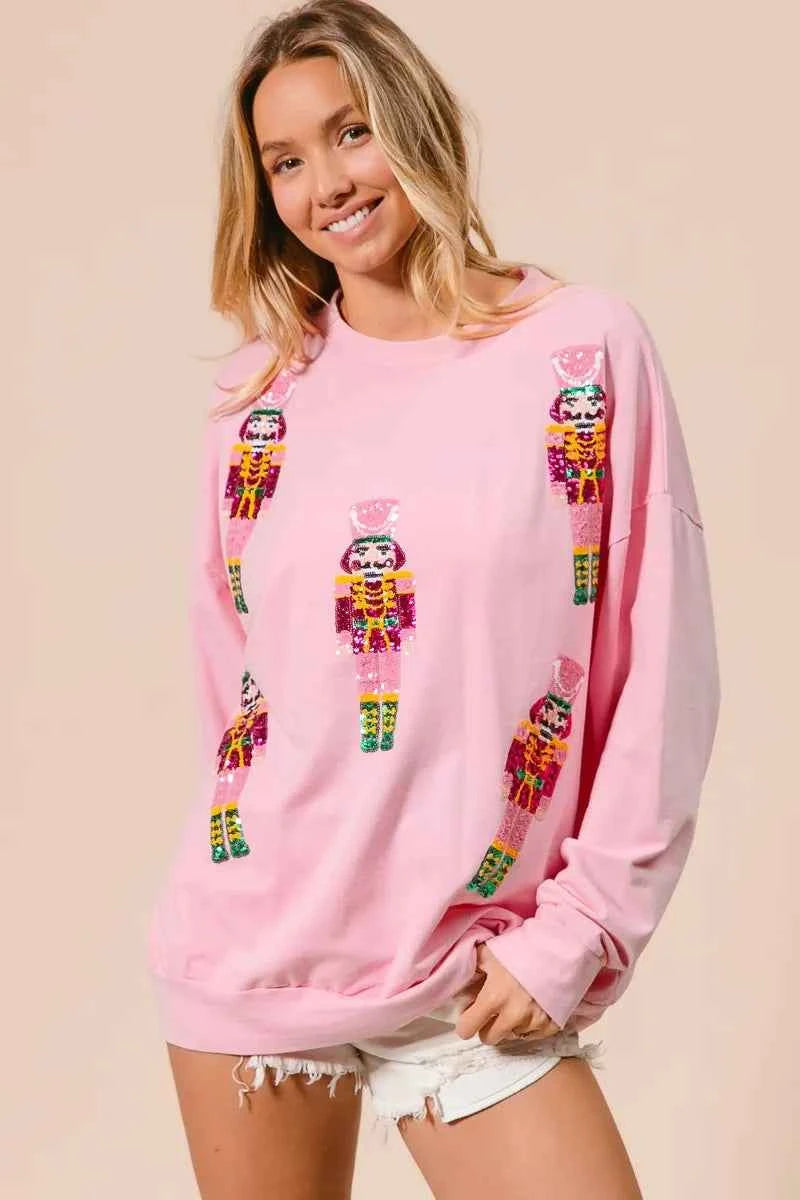 BiBi Sequin Nutcrackers Embroidery Christmas Sweatshirt 33701b79522a45638b61cd90a8f6d0dd-Max-Origin