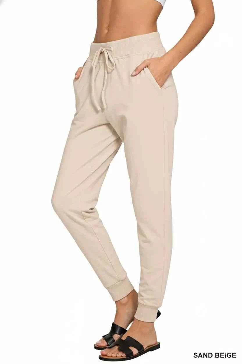 Zenana Drawstring Cotton Joggers with Pockets 3372b8fc-a348-404d-af72-2051079fa1e4-Max-Origin
