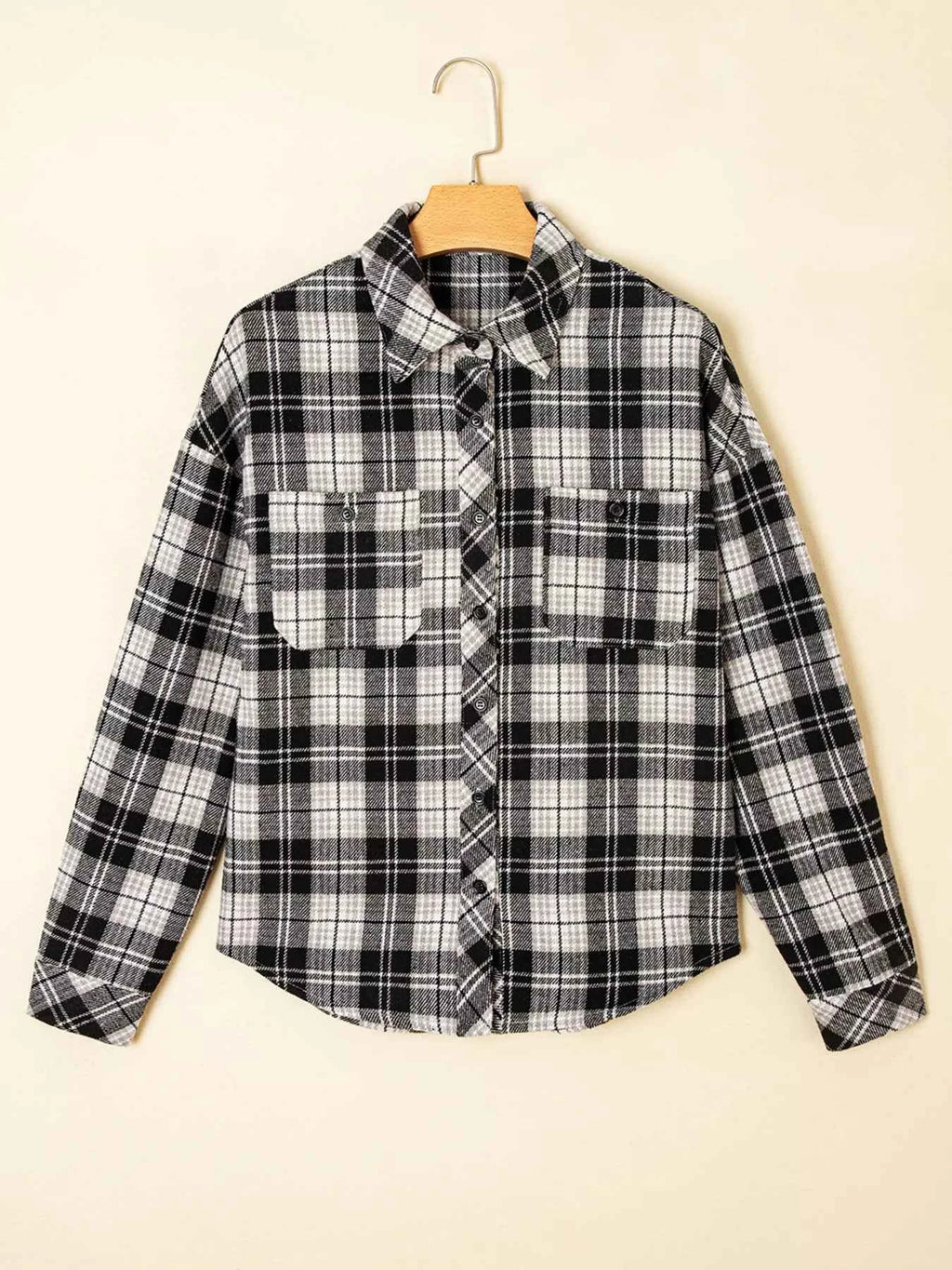 Plaid Print Chest Pockets Buttoned Shirt 33731f05072d4b12b92ced0483a3100b-Max-Origin