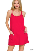 Zenana Cami Mini Dress with Built-in Romper Liner RUBY 33881409e4d04a3a8b3585f338a90356-Max-Origin