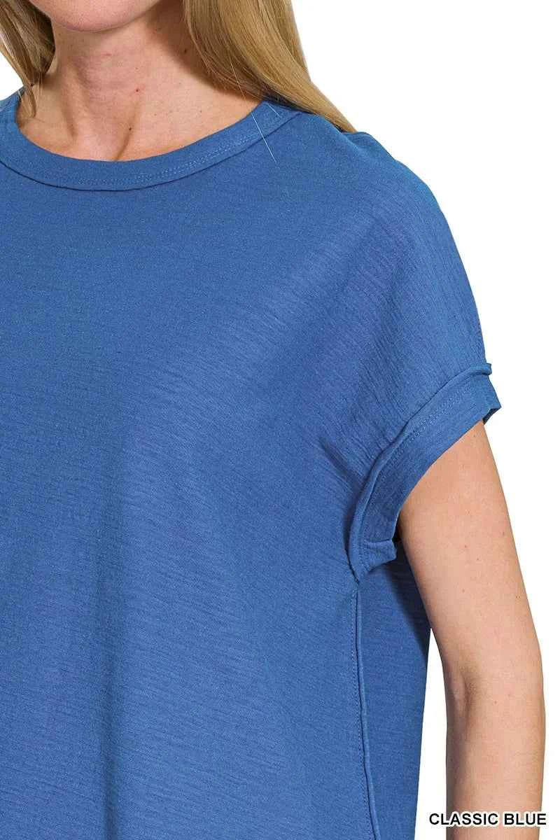 Zenana Cotton Slub Round Neck Short Sleeve T-Shirt 338fdaf441284357a56a822e7c1e5758-Max-Origin