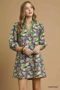 Umgee Boho Floral Balloon Sleeve Mini Dress GREEN MIX 3390e7bb-b6a8-46cb-8bef-471f0247afca-Max-Origin