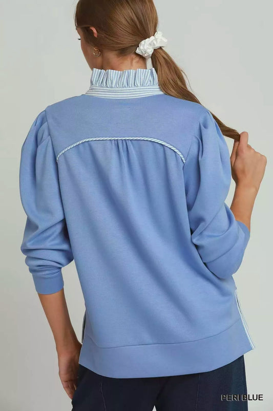 Stripe Ruffle Neck Long Sleeve Top 339f013e-7611-4b5d-b4aa-b8f01d6497a4-Max-Origin