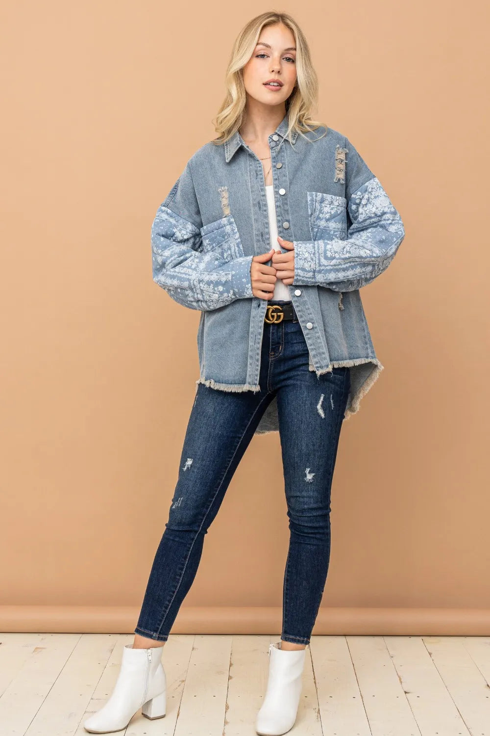 And The Why Full Size Paisley Print Quilted Sleeves Denim Jacket 33b08b43-7952-434c-b20f-55410dcb8909-Max