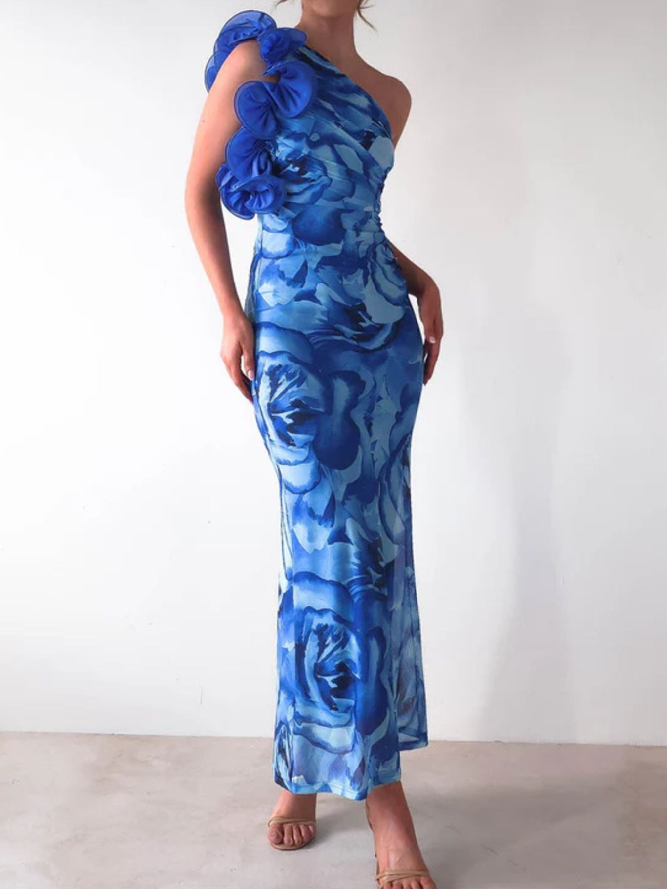 Floral Print One-Shoulder Maxi Dress 33b566f0-691e-4185-8269-4f3897882ada-Max