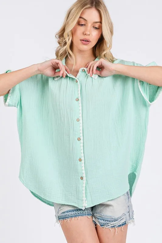 SAGE+FIG Boho Contrast Zigzag Trim Gauze Button-Up Shirt 33c01f86-df5e-4be5-b96a-faf016debf9b-Max