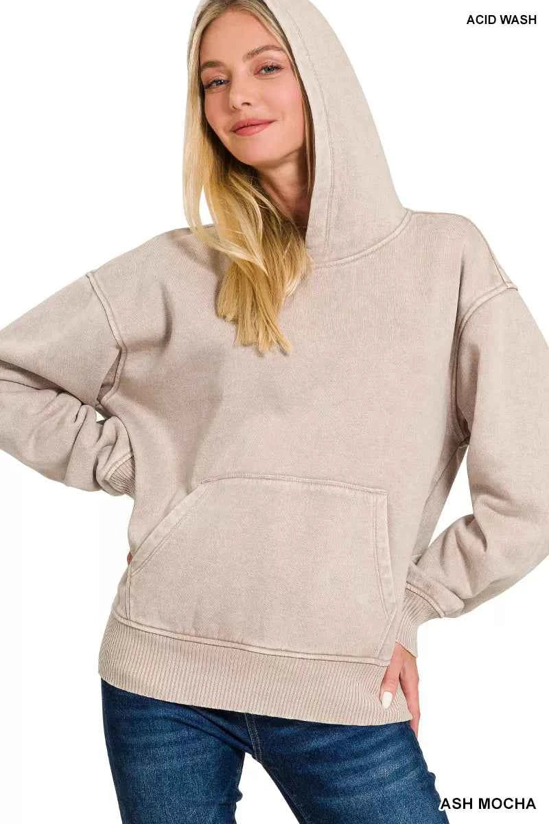 Zenana Fleece Acid Wash Kangaroo Pocket Hoodie 33cfafc6-1efa-411e-baa1-d111ab449d38-Max-Origin