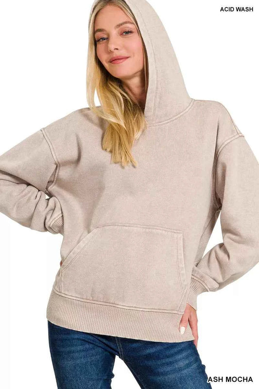 Fleece Acid Wash Kangaroo Pocket Hoodie 33cfafc6-1efa-411e-baa1-d111ab449d38-Max-Origin