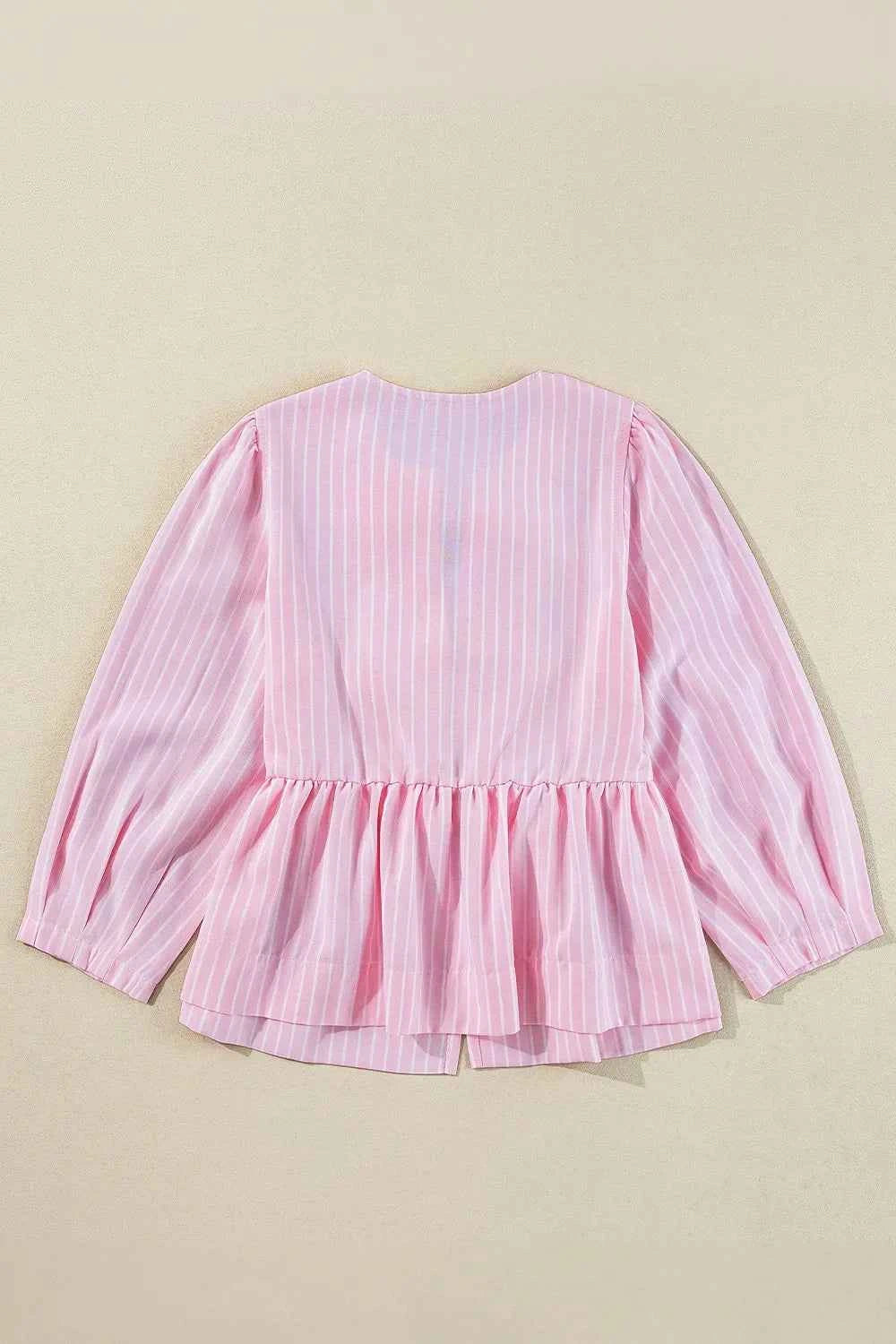 Tie Front Striped Peplum Blouse 33d9e662-c565-42ff-aff4-6ec6ab1ce509-Max-Origin