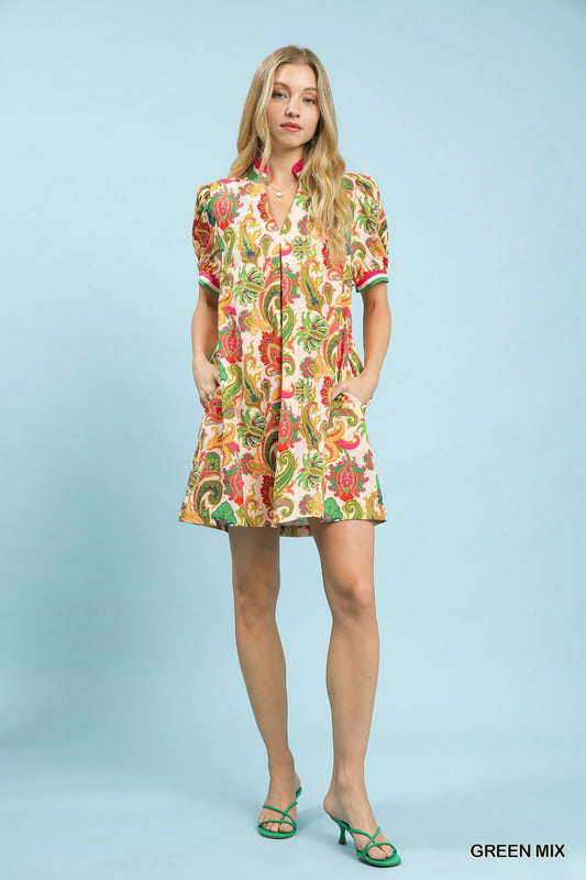 Jacquard Abstract Print Mini Dress 33e6b3e4-3175-4316-9afd-9516429c6718-Max-Origin