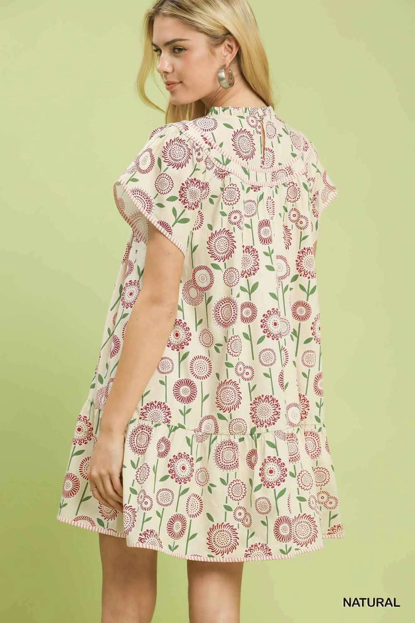 Umgee Floral Print Tiered Babydoll Dress 34083e41-f987-41e7-89c7-c6c77ad99d94-Max