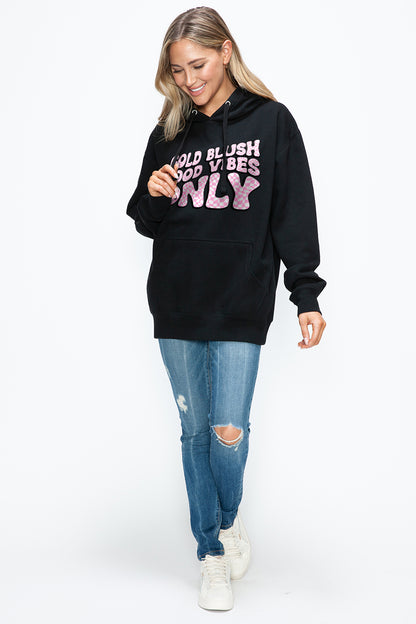 Simply Love Full Size Letter Graphic Long Sleeve Drawstring Hoodie