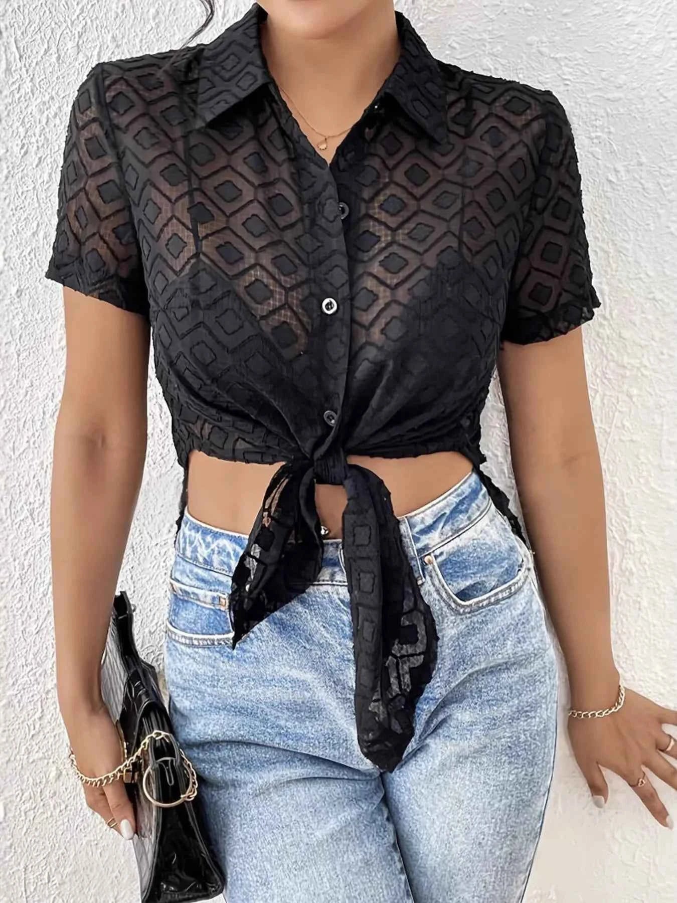 Side Slit Short Sleeve Shirt 34133e24f8f140ff891b2c70c5d06201-Max-Origin