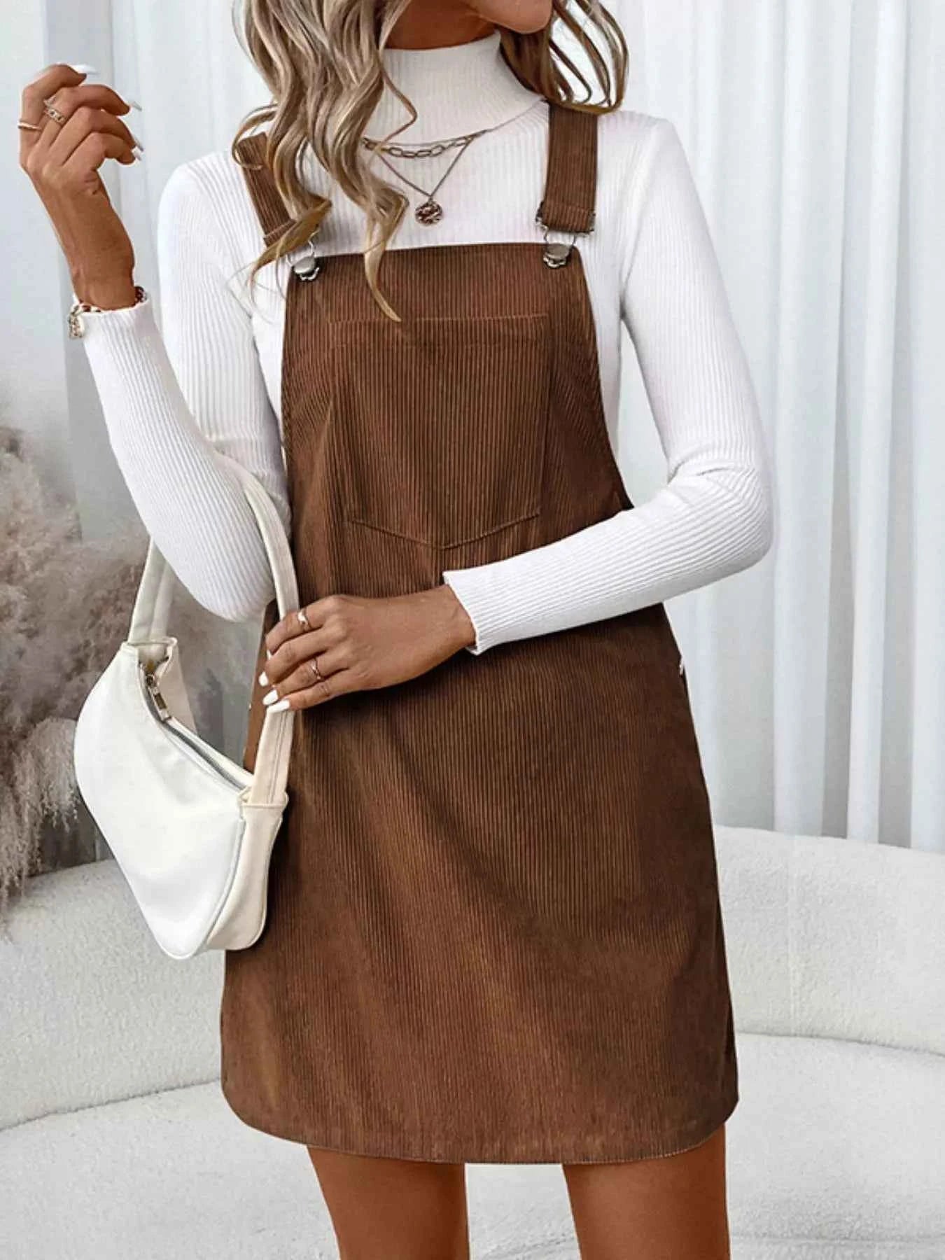 Corduroy Overall Mini Dress with Adjustable Straps 3418b680-fd90-4107-aa33-8face47ab19e-Max-Origin