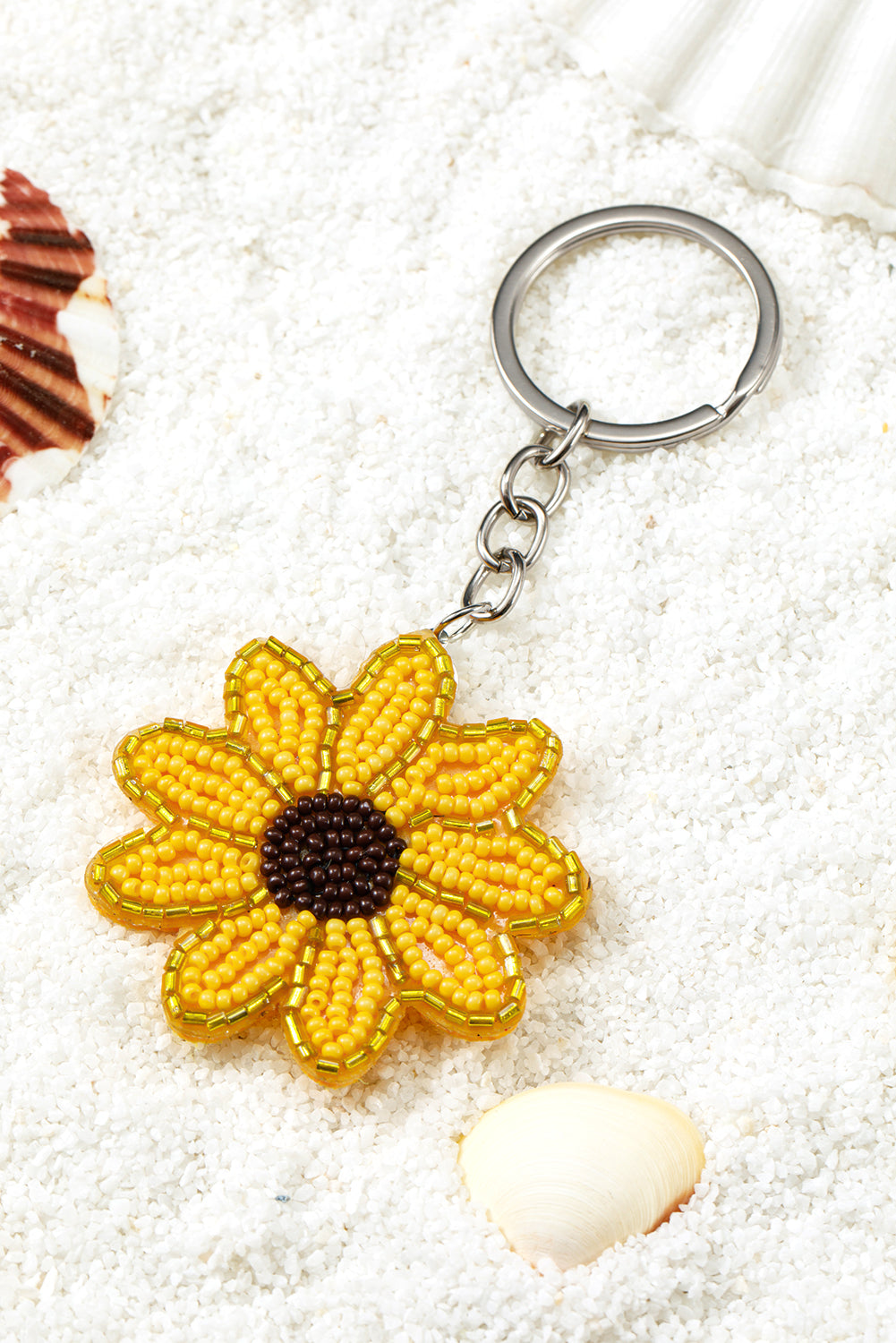 Yellow Cute Sunflower Beaded Keychain 341d4e7f555f2c23