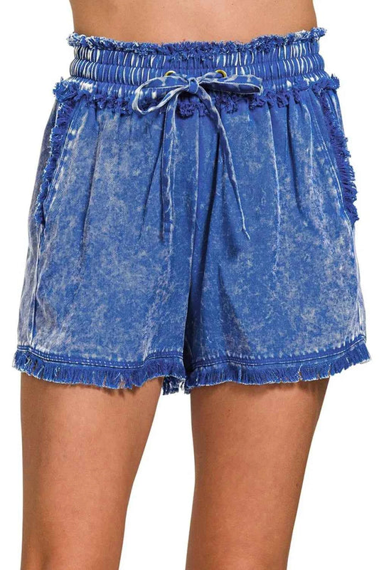 Zenana Mineral Frayed Hem Washed Shorts 342226dd-81b5-44f8-bef5-9f434bc683d0-Max-Origin