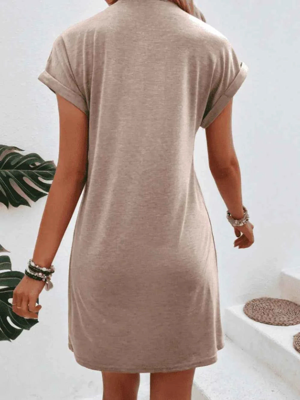 Exposed Seam Short Sleeve Mini Tee Dress 3431af98-727c-433d-8d45-9ea33d3fff5f-Max