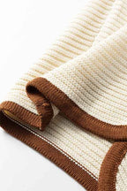 Contrast Trim Tie Front Ribbed Knit Sweater Vest 34446bd7-cb79-4a29-b7c5-ec2b36da1e38