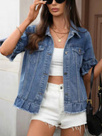 Raw Hem Button Up Denim Jacket 3449bd77c3444e3a9ae8eb509e3d76cd-Max-Origin