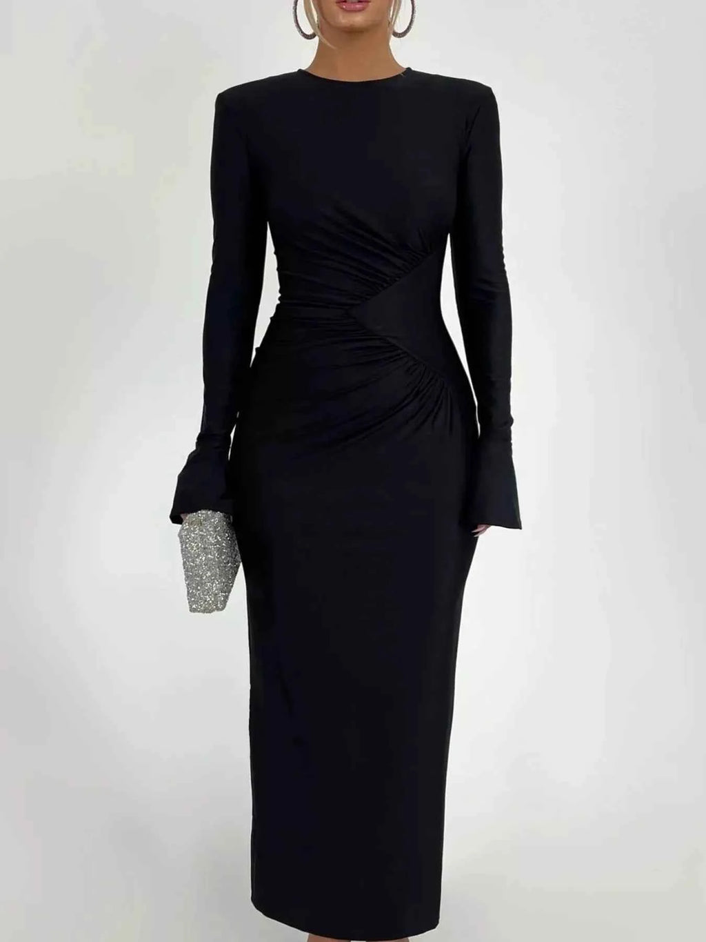 Ruched Long Sleeve Bodycon Maxi Dress 3464170d-ff85-4fec-b015-edf3007c466f-Max-Origin