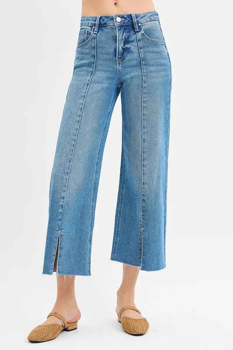 RISEN Tummy Control Mid Rise Crop Wide Front Slit Jeans MEDIUM 3484a34373e5468e8ceb10c5d2d41a72-Max-Origin
