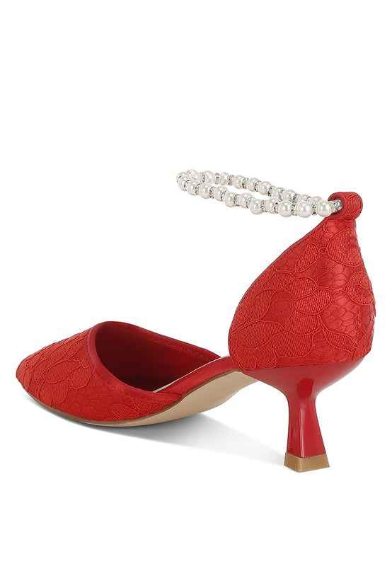 Laika Lace Kitten Heel Sandals 34a71097-ad66-4cf5-839b-ce777cc3b969