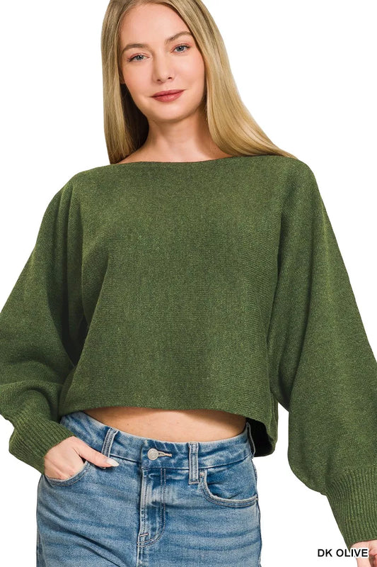 Boat Neck Balloon Sleeve Sweater 34acfdf7f01f409faa29cc152e889835-Max-Origin
