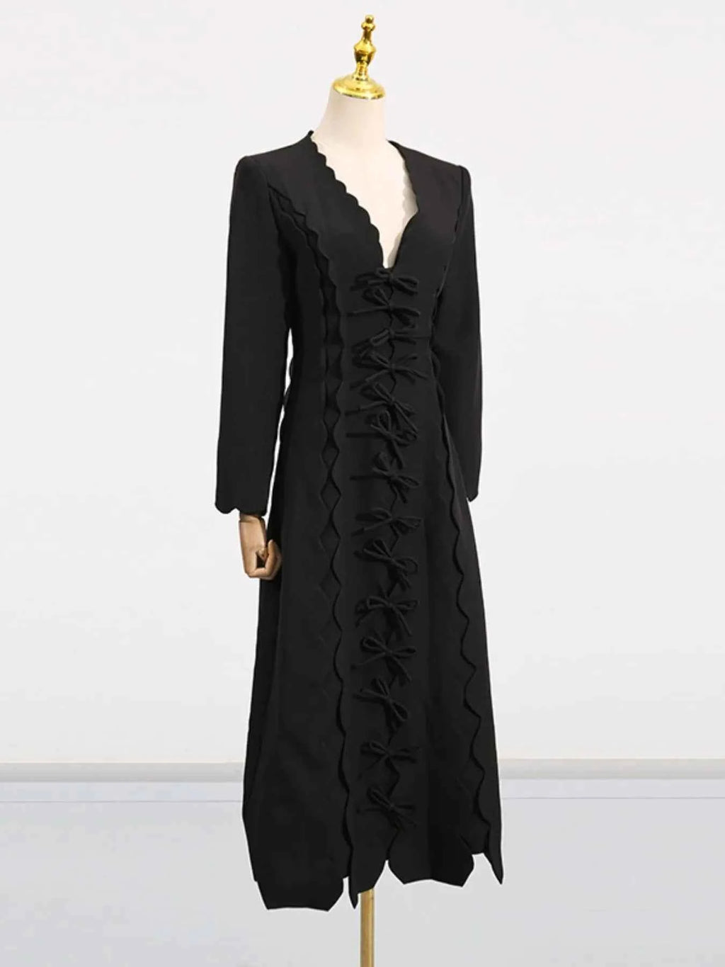 Long Sleeve Bow Front Midi Dress 34b7bbfa-7cbf-4423-a8dd-5c630096a02e-Max-Origin