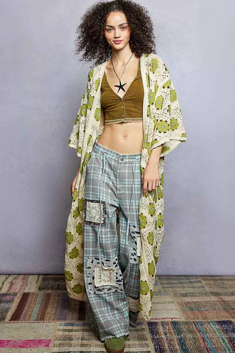 POL Open Front Floral Crochet Longline Cardigan 34c92200-7327-42fc-ab4e-f08f949d3007-Max-Origin
