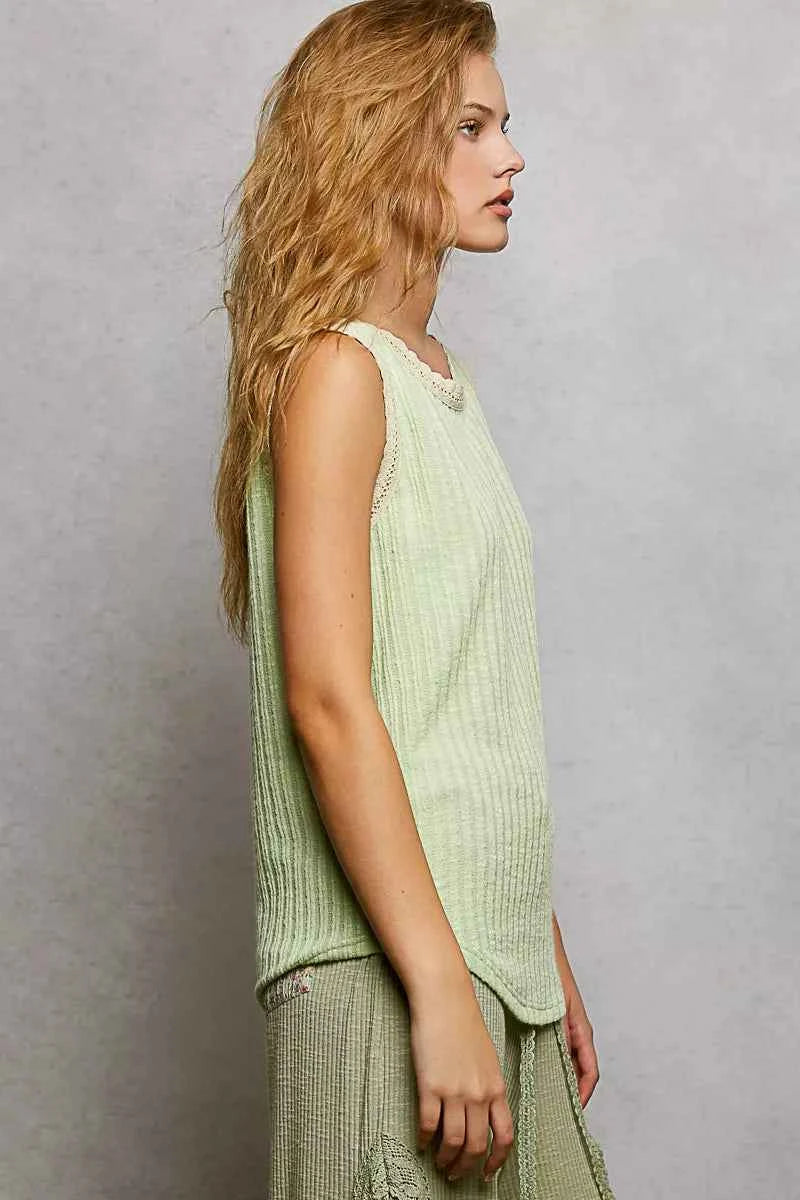 POL Ribbed Round Neck Tank with Lace Trim 34c93142-ad54-4c70-8e52-d66a0bff68eb-Max-Origin