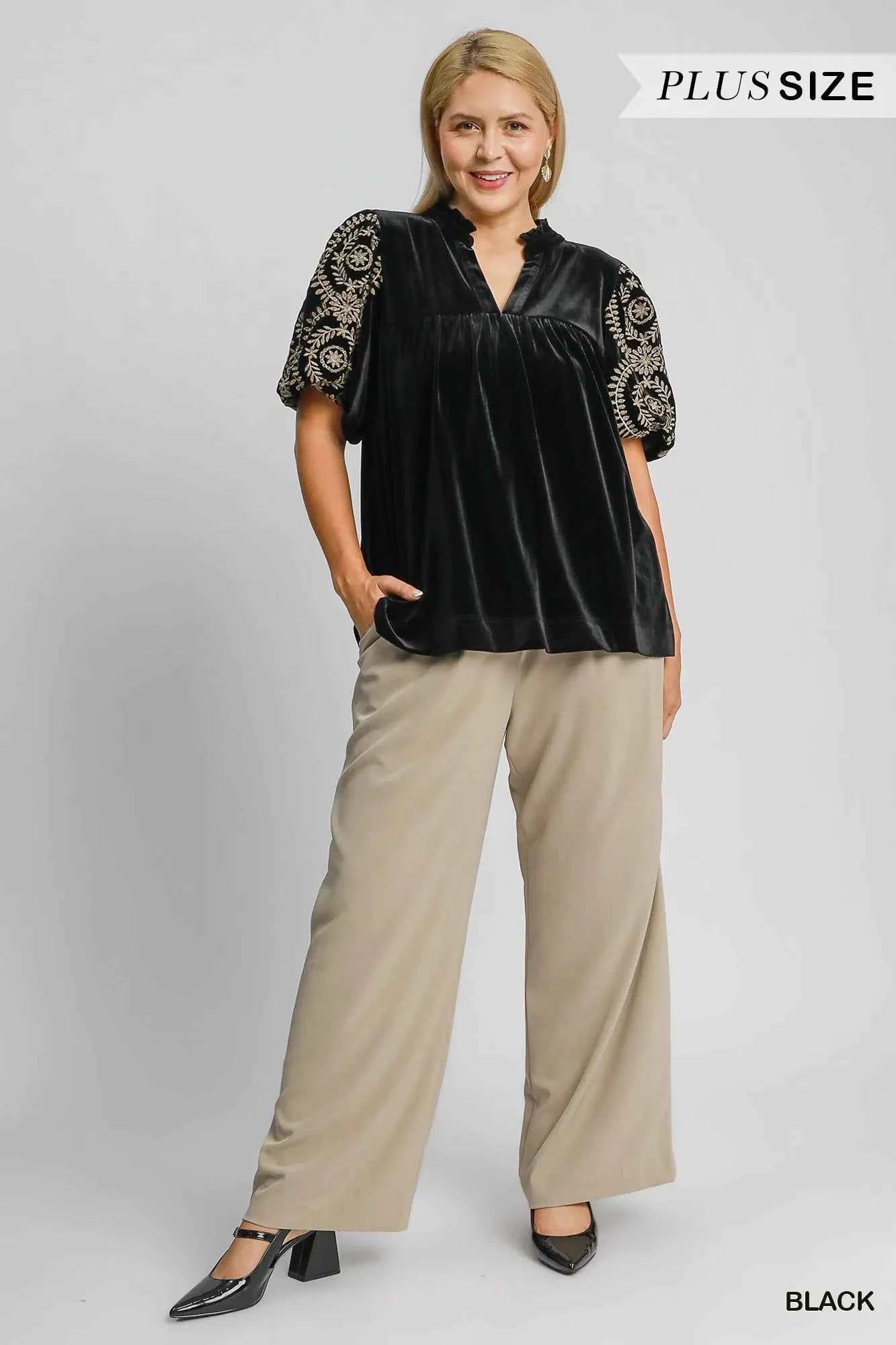 Umgee Full Size Velvet Embroidered Sleeve Blouse Plus Size 34d54be8-6c90-4b2a-9938-1c7851527220-Max-Origin