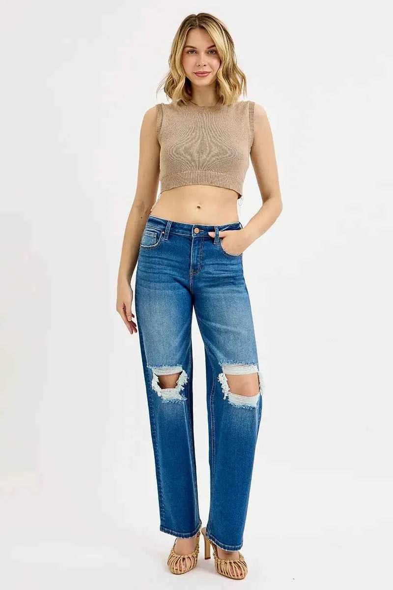 RISEN Full Size Mid Waist Fit Boyfriend Knee Distressed Jeans Plus Size 34dad0be81d443e08b3020346d56b66b-Max-Origin