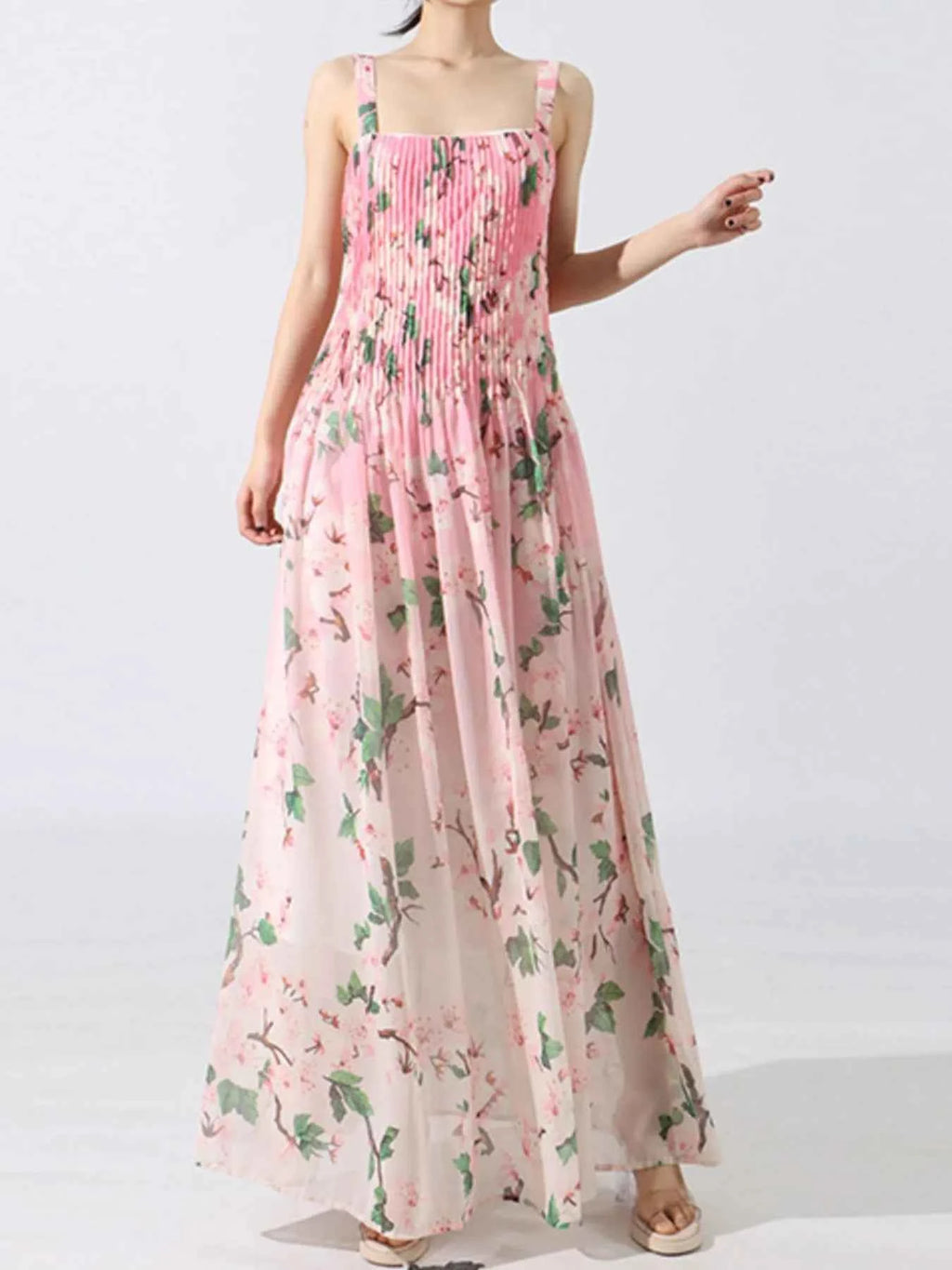 Floral Print Pleated Maxi Dress 34dee3a2-b5fe-4962-af48-bb7379b1b7f3-Max-Origin
