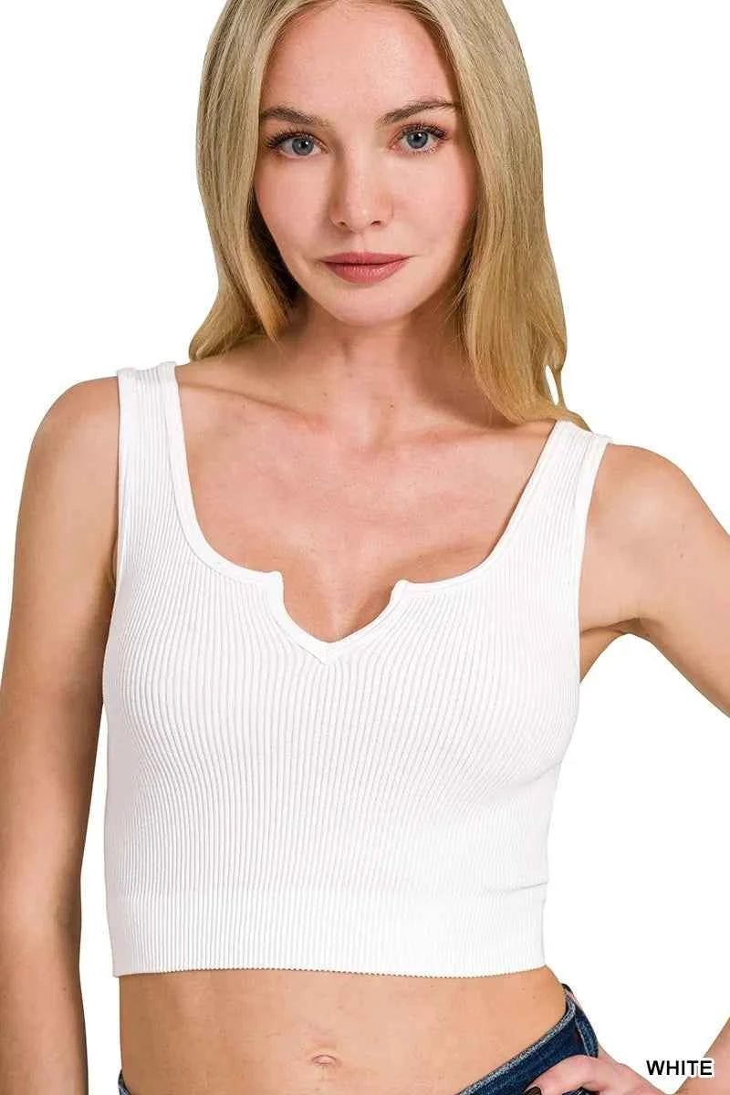 Zenana Seamless Split Neck Bra Tank Top WHITE 34e1d991f5f346e8bda361d6c29cf3b0-Max-Origin