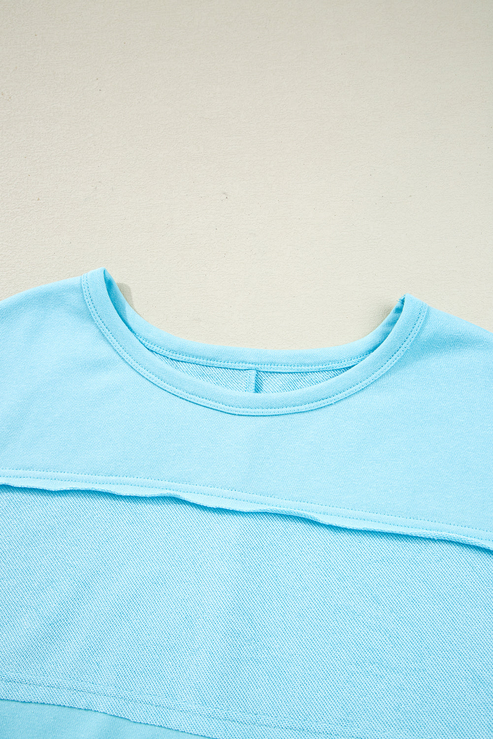 Aruba Blue Solid Color Pullover Top Plus Size Raw Hem Shorts Set 34ea6e253511e1d1