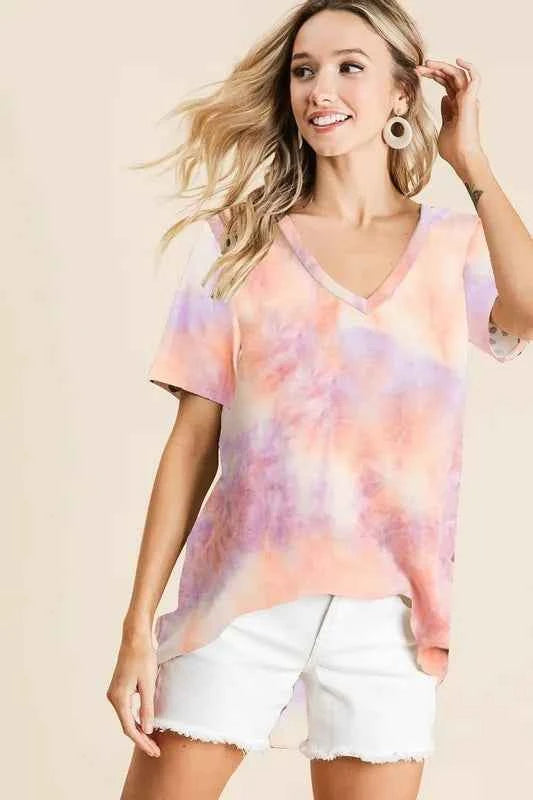 Tie Dye French Terry V Neck Top 35103af2f53342c7a68f4e88fea02418-Max-Origin