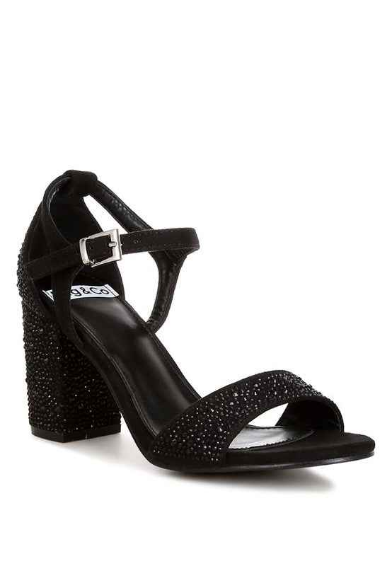 Navoli Rhinestones Embellished Sandals Black 35111e8b-264d-4d04-8f96-52df736dd4ac