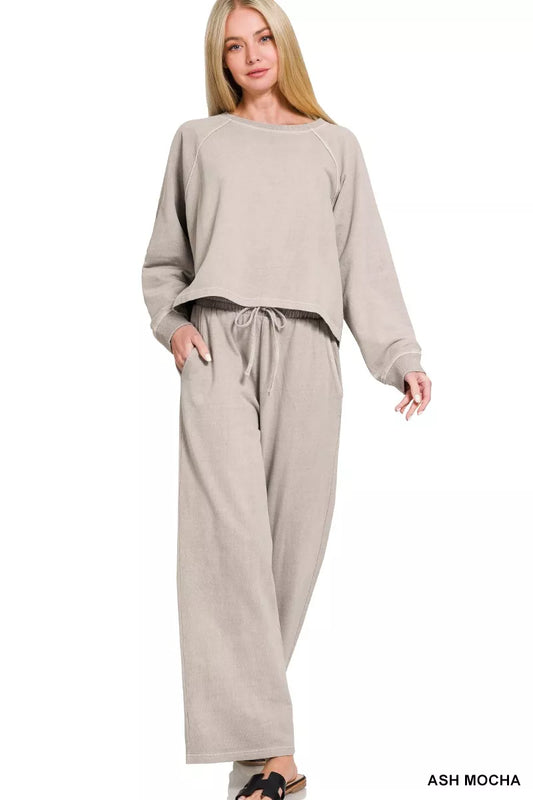 Washed F/terry Round Neck Pullover & Pants Set ASH MOCHA 3511a86bcffb46a5b7b68296c3eb3a67-Max-Origin