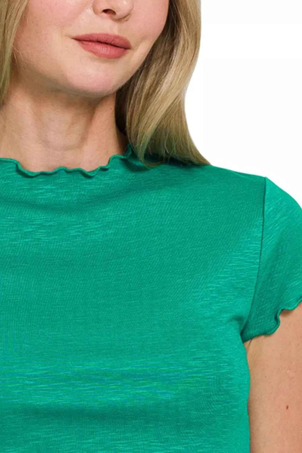 Cotton Modal Slub Lettuce Trimmed Cropped T-Shirt 3514b64f-5cf4-4b51-bf8d-0e5f828d352a-Max-Origin