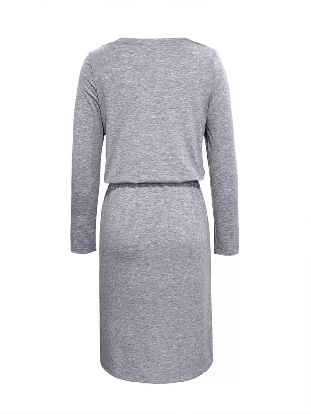 Long Sleeve Drawstring Midi Dress 3521998f-803b-40c5-9ae0-076a58126e67-Max-Origin