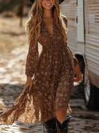 Floral Print Long Sleeve Dress Caramel 35230dae03fd4902b090cc48f85c1ce0-Max-Origin