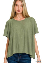 Zenana Round Neck Short Sleeve T-Shirt LT OLIVE 352b74badf36446596786df08958214f-Max-Origin